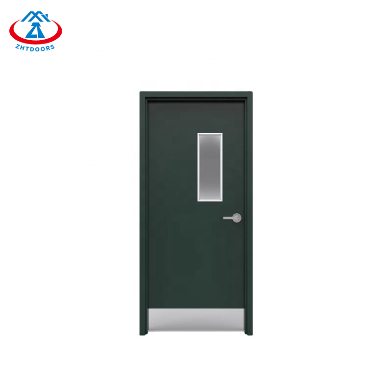 Factory Price Wear Resistant BS Standard Metal Single Door With Window And Skirting Board