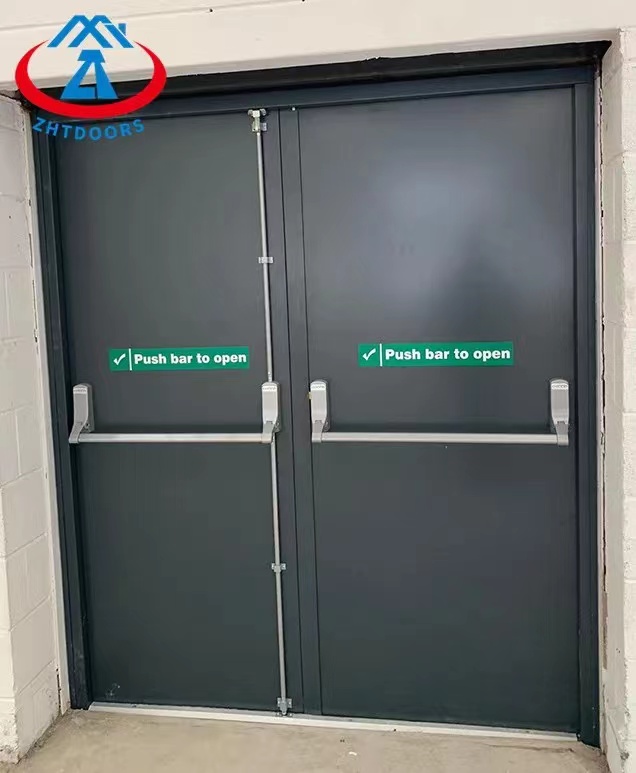 High Performance Products EN Standard Commercial Metal Double Door With Push Rod