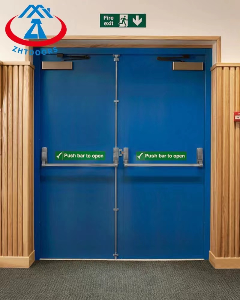 High Performance Products EN Standard Commercial Metal Double Door With Push Rod