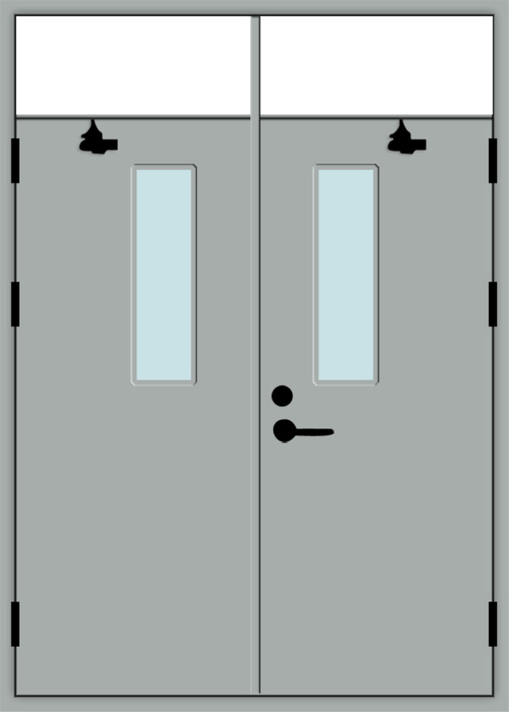 High End Product UL Standard Gray Double Door Safety Fire Door