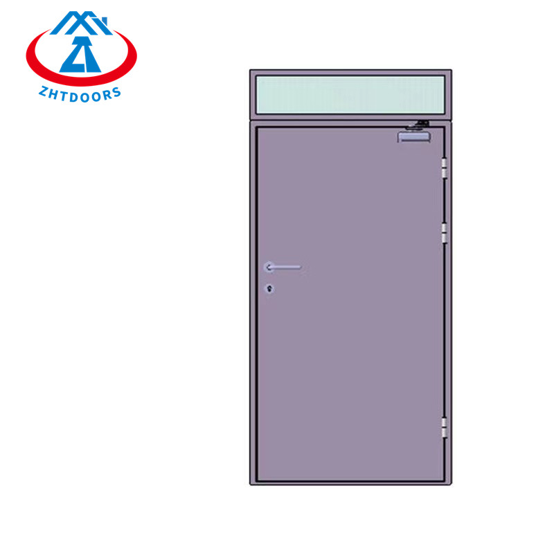 product-Factory Direct Sales BS Standard Emergency Fire Metal Single Door With Bright Window-Zhongta
