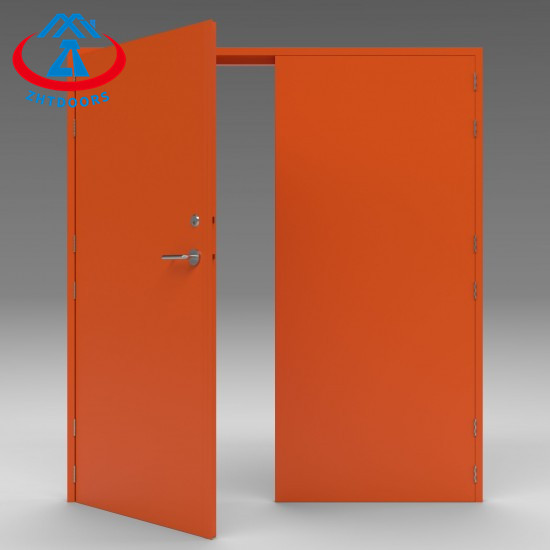 Chinese Manufacturer EN Standard Commercial Outdoor Fireproof Double Steel Door