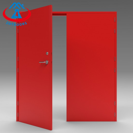 Chinese Manufacturer EN Standard Commercial Outdoor Fireproof Double Steel Door