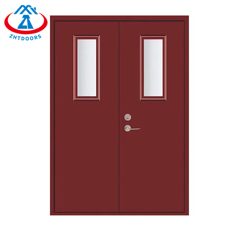 Cheap Double Leaf UL Standard Fire Door With Glass View Window