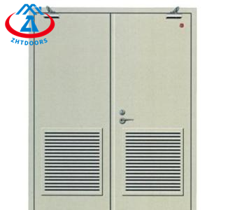 Industrial Heavy Doors UL Standard Fire Rated Doors Fitted With Louvered Panels