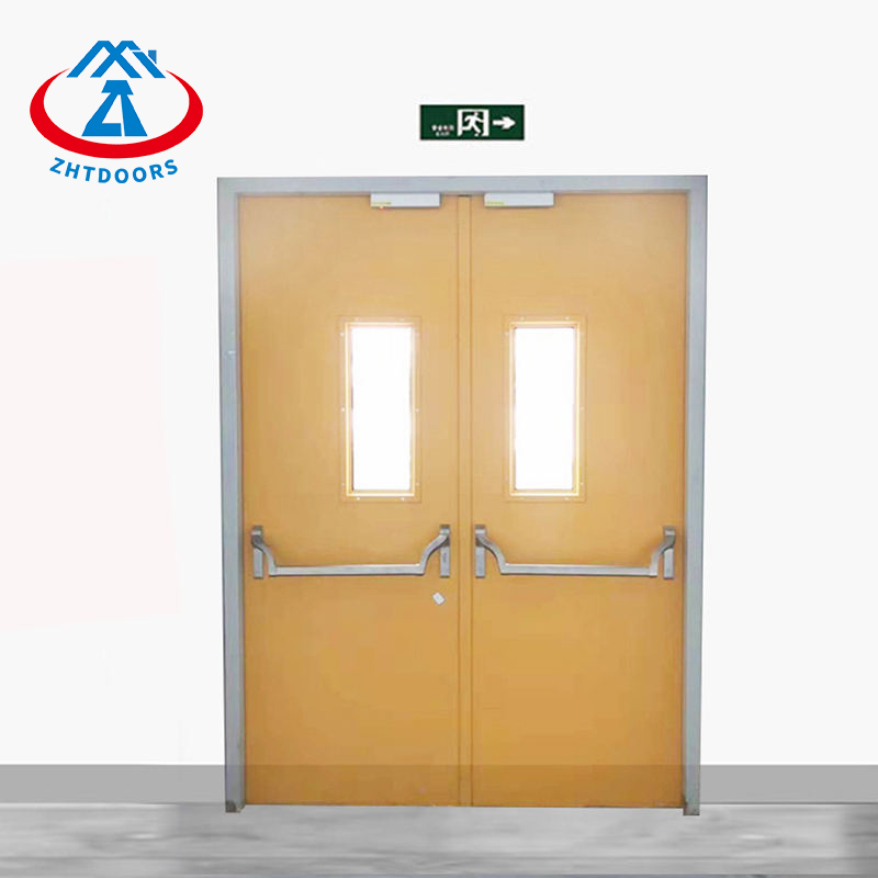 product-Low Cost Durable BS Standard Double Safety Swing Door With Push Rod And Viewing Panel-Zhongt