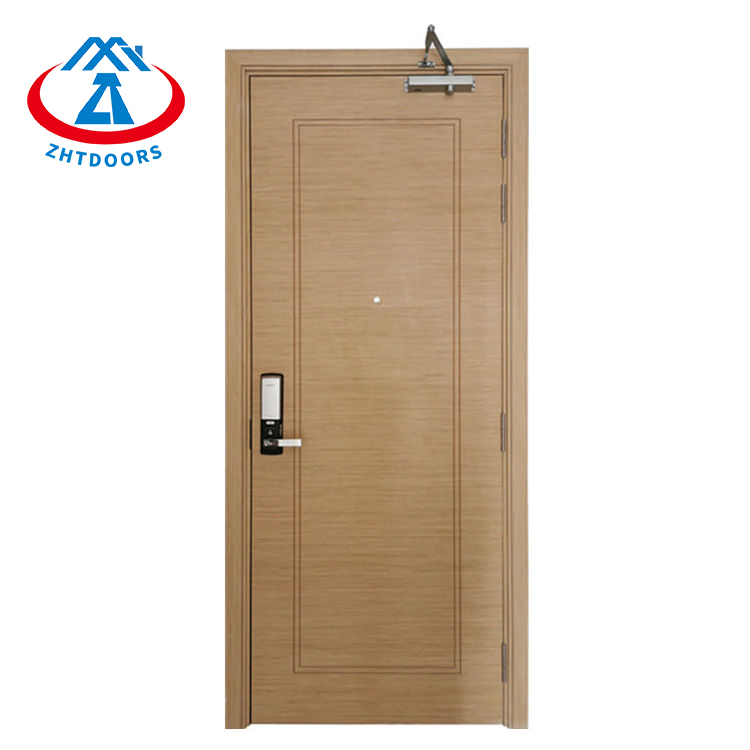 Hotel School Safety EN Standard Wood Grain Steel Fire Door