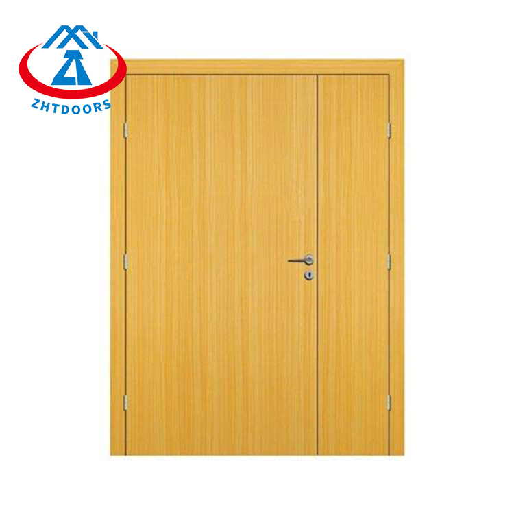 Hotel School Safety EN Standard Wood Grain Steel Fire Door
