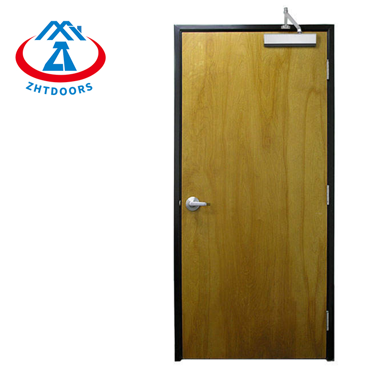 Hotel School Safety EN Standard Wood Grain Steel Fire Door