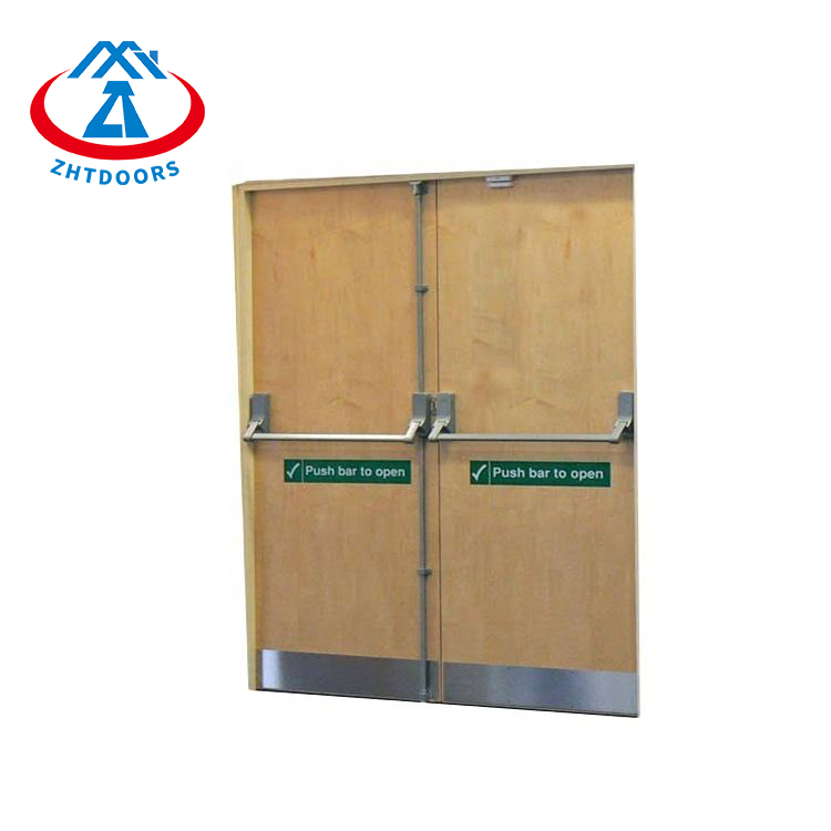 Hotel School Safety EN Standard Wood Grain Steel Fire Door