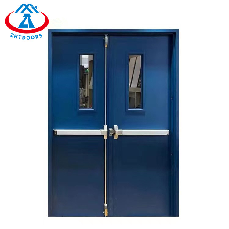 Cost Effective AS Standard Stairwell Corridor Emergency Exit Double Door With Flat Push Rod