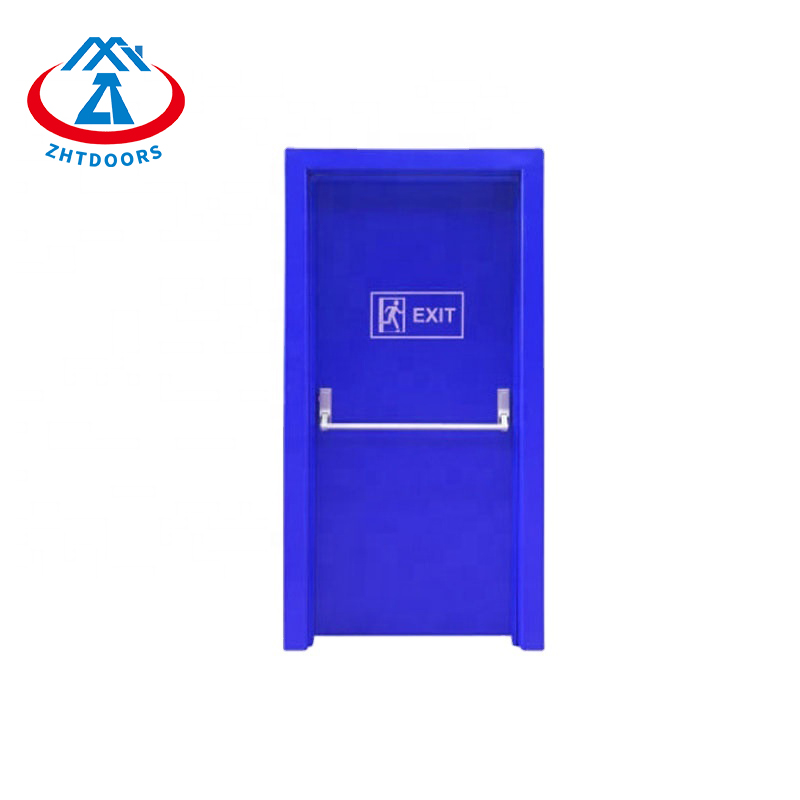 New Style Steel Metal Rated Single Door With Safety Sign And Push Rod BS Standard