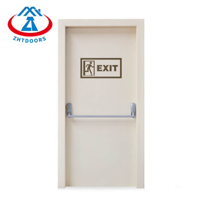 New Style Steel Metal Rated Single Door With Safety Sign And Push Rod BS Standard