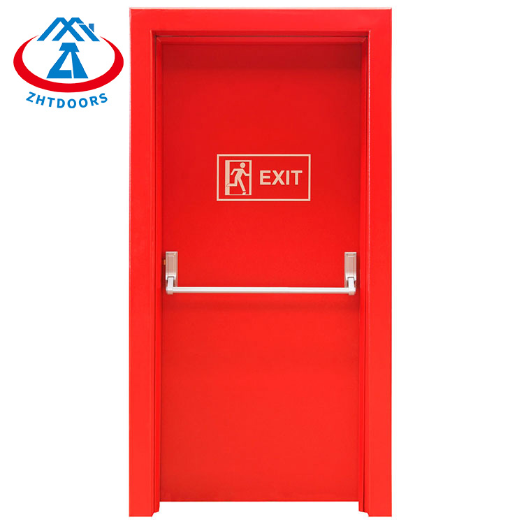 product-New Style Steel Metal Rated Single Door With Safety Sign And Push Rod BS Standard-Zhongtai-i