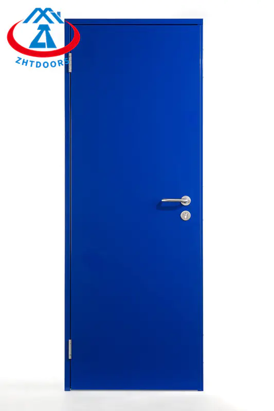 Galvanized Steel Door EN Standard Blue Safety Passage Swing Door
