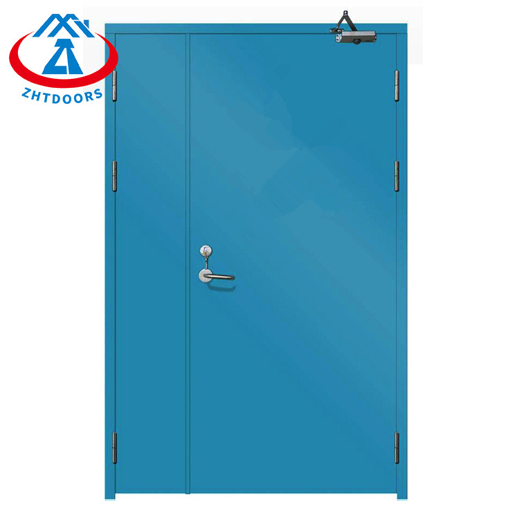 Cheap Fireproof Steel Door EN Standard Double Safety Swing Door