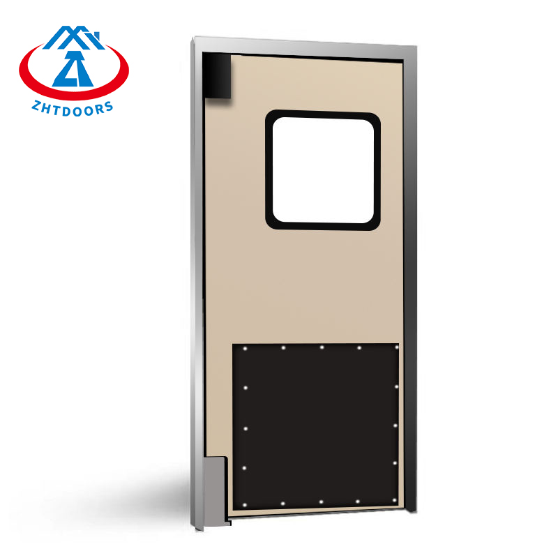 High Quality EN Standard Industrial Fireproof Swing Door With Anti Collision Plate