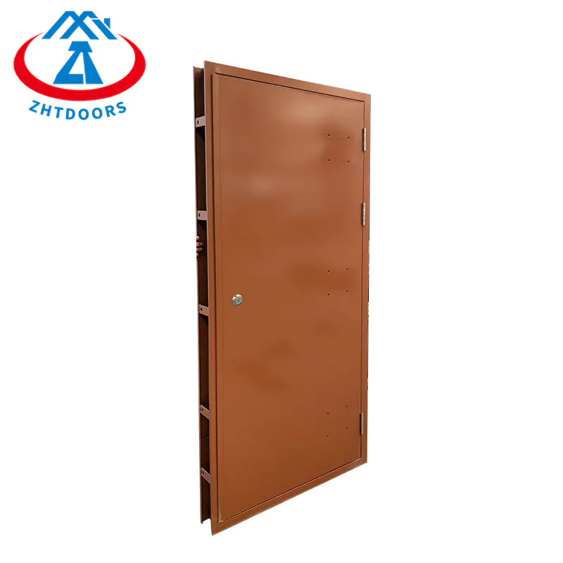 Supplier Direct Sales BS Standard Brown Fireproof Single Door With Emergency Push Rod