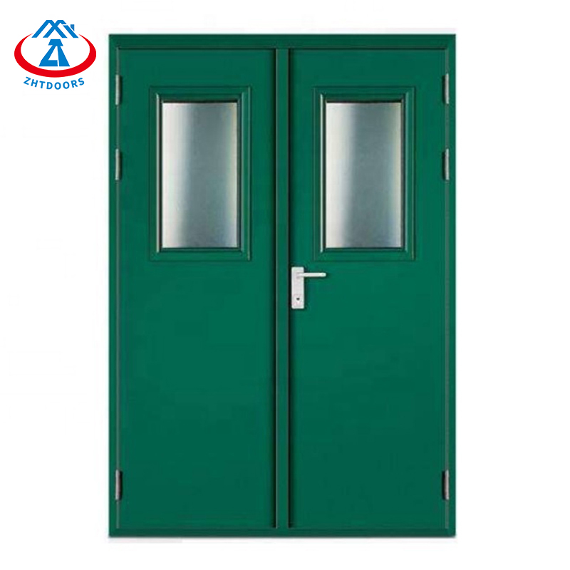 High Quality Double Leaf Clean Room Rated Door With View Window BS Standard