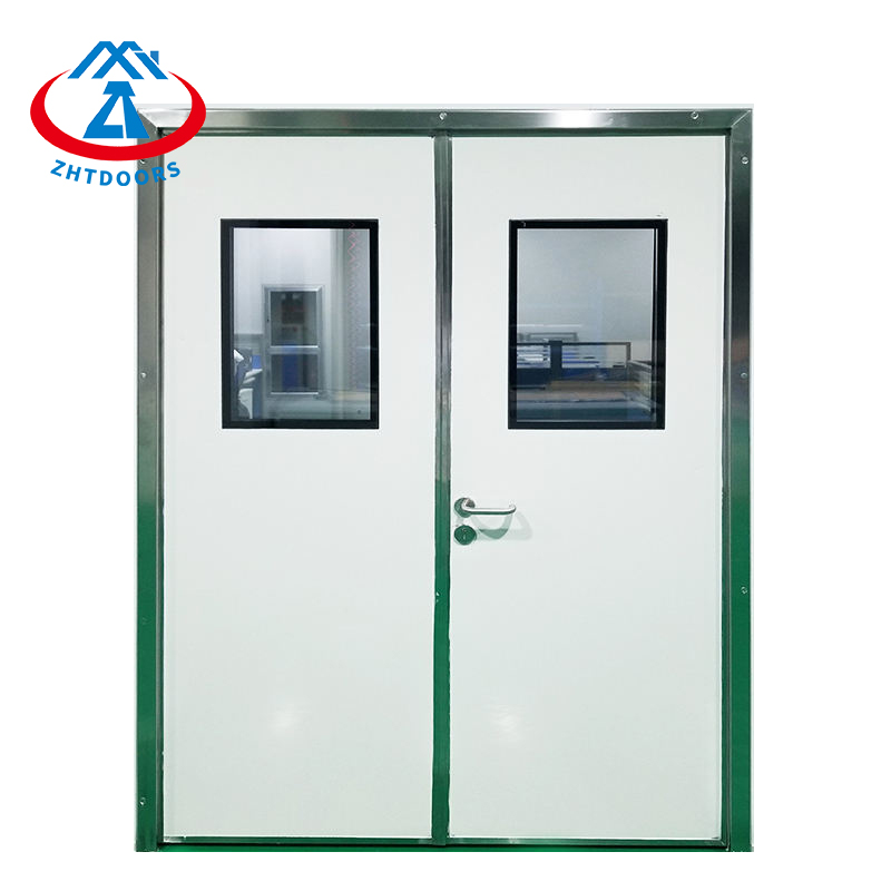 High Quality Double Leaf Clean Room Rated Door With View Window BS Standard
