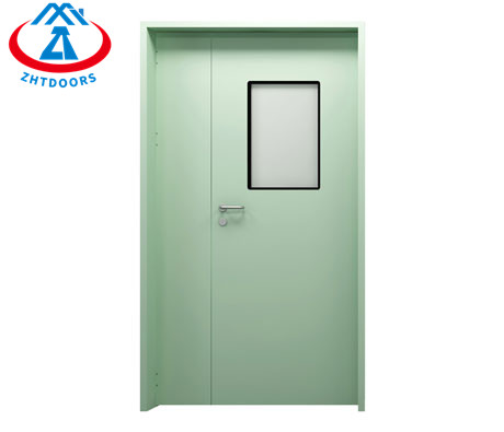 Customized Solid Green Color EN Standard Single Double Leaf Clean Room Rated Door