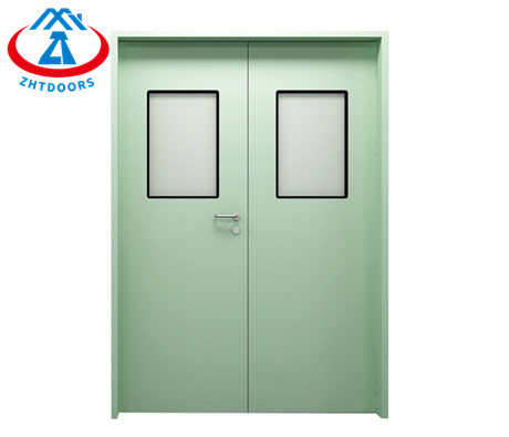 Customized Solid Green Color EN Standard Single Double Leaf Clean Room Rated Door