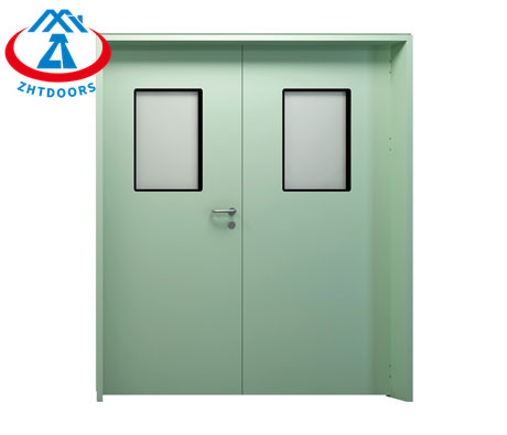Customized Solid Green Color EN Standard Single Double Leaf Clean Room Rated Door
