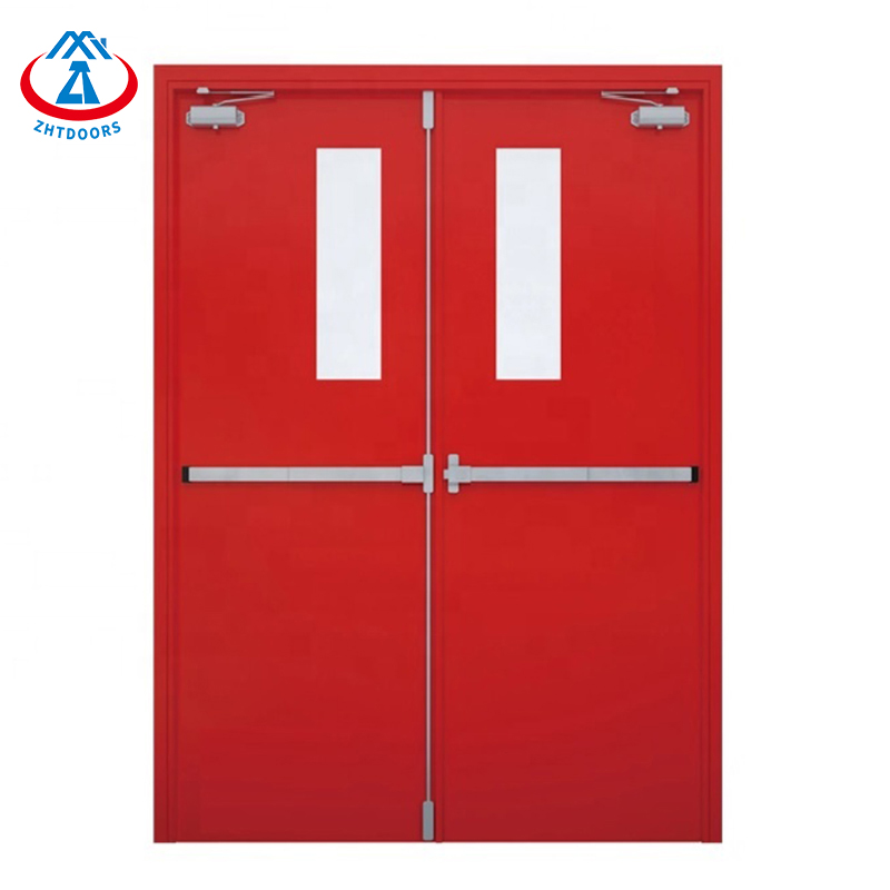 Professionally Customized EN Standard Red Emergency Escape Door With Push Rod