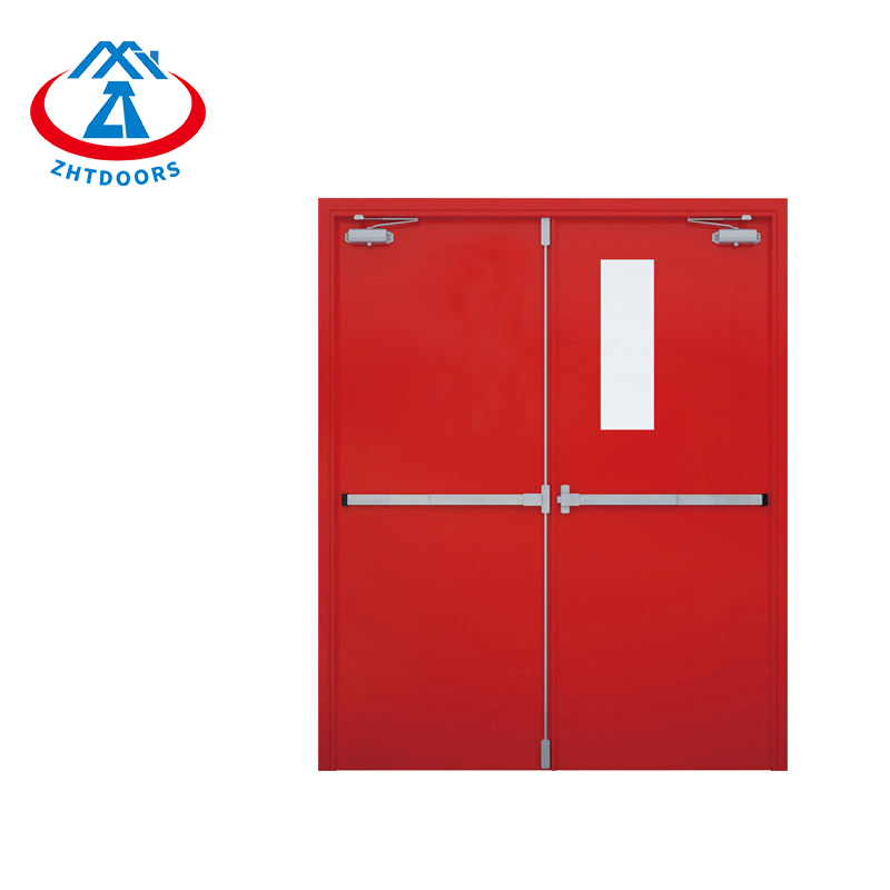 Professionally Customized EN Standard Red Emergency Escape Door With Push Rod