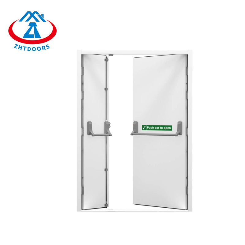 Custom Size EN Standard Safety Double Opening Fire Door With Push Rod