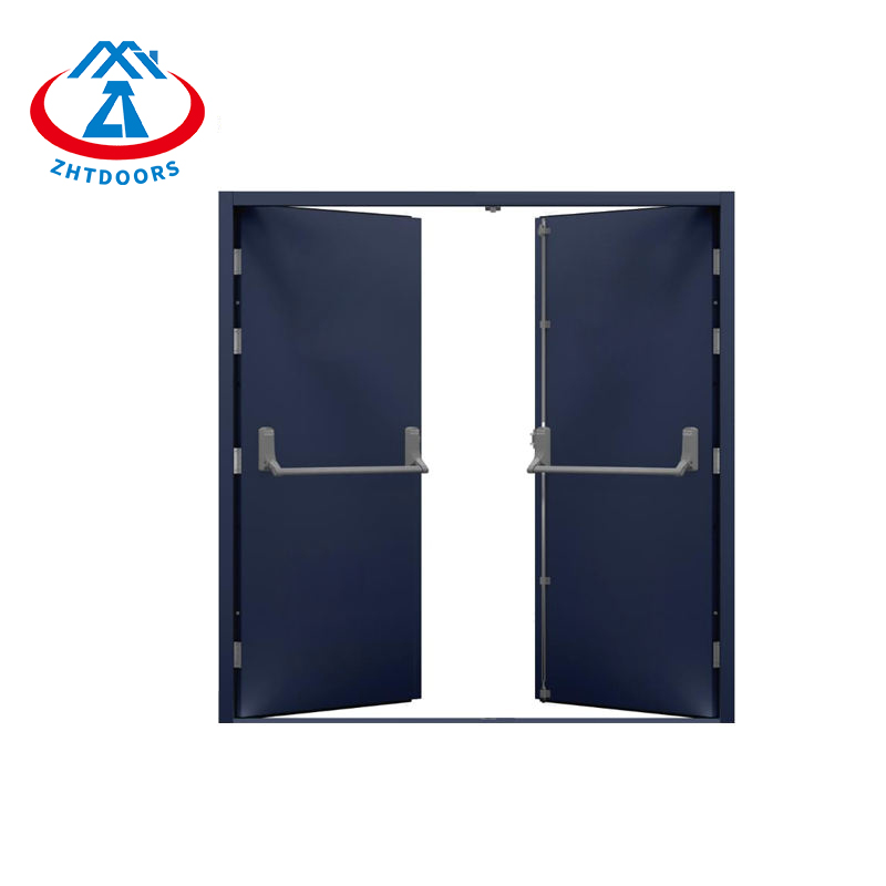 Custom Size EN Standard Safety Double Opening Fire Door With Push Rod
