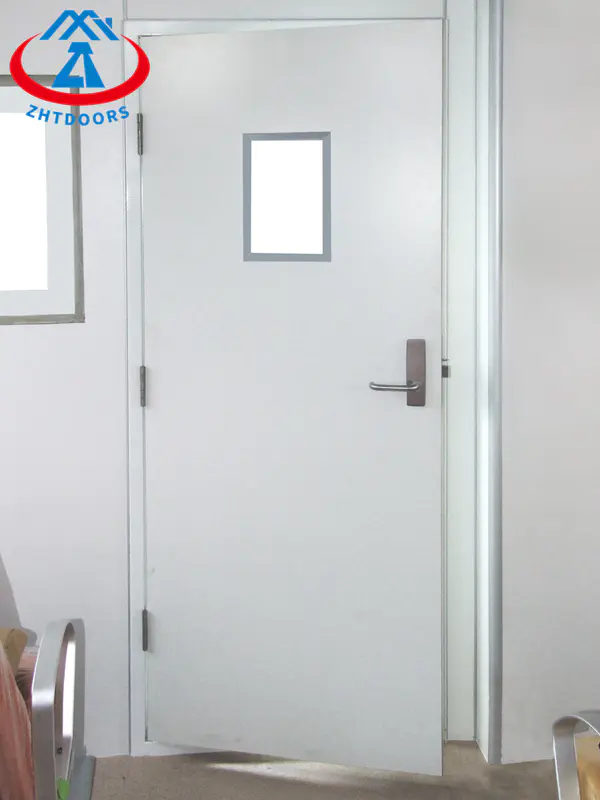 China AS Standard Double Layer Steel Swing Door With Square Window