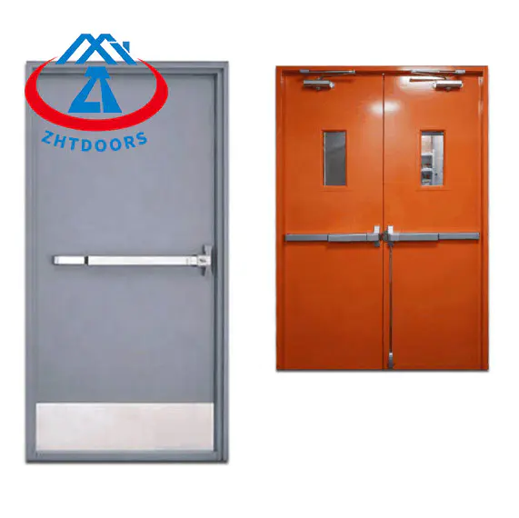Customized EN Standard Emergency Exit Door With Push Rod And Door Closer