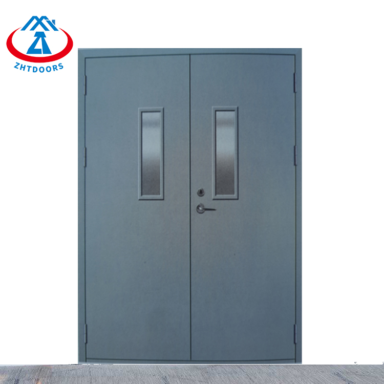 Metal Black French Door AS Standard Metal Fire Door With Window