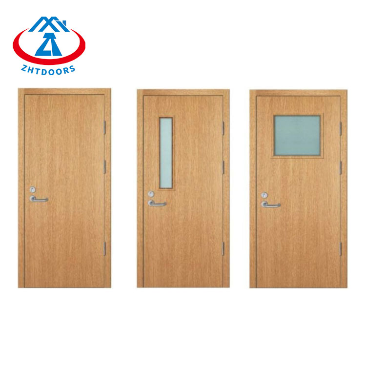 Wood Grain Color Emergency Exit Fire Door BS Standard Metal Residential Entrance Door