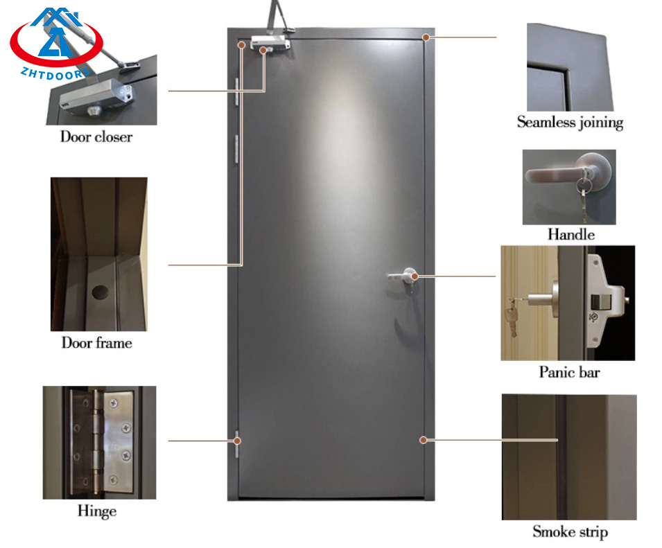 Fireproof Solid Door BS Standard Fireproof Interior Door