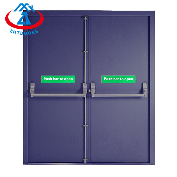Push Rod Double Fire Door UL Standard Metal Safety Door