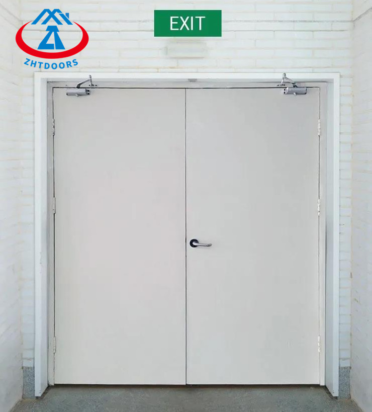Double Opening Fire Safety Door EN Standard Electrostatic Coating Fire Door