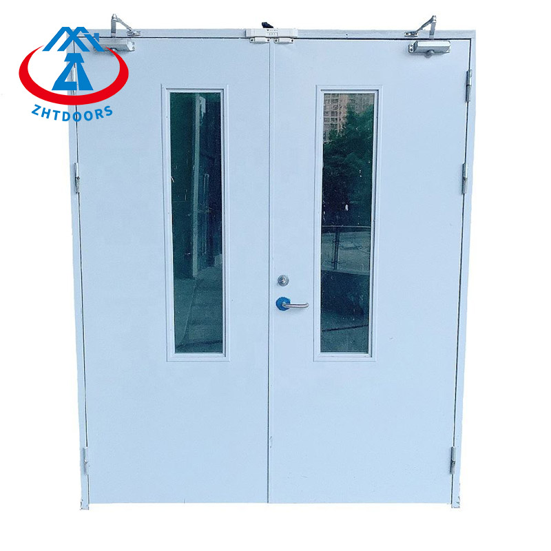 Blue Fire Door AS Standard Fire Door With Glass Window
