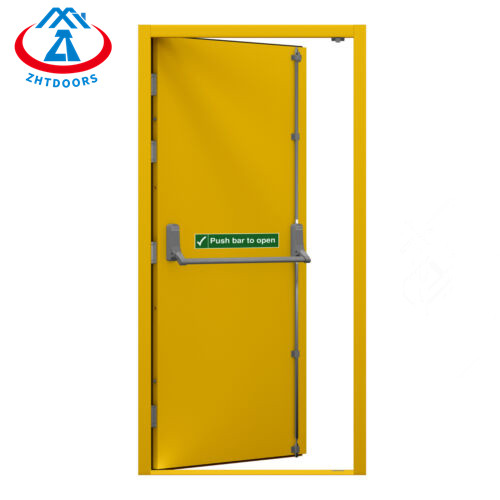Flat Push Rod Single Leaf Fire Exit Door UL Standard Smoke And Fire Door