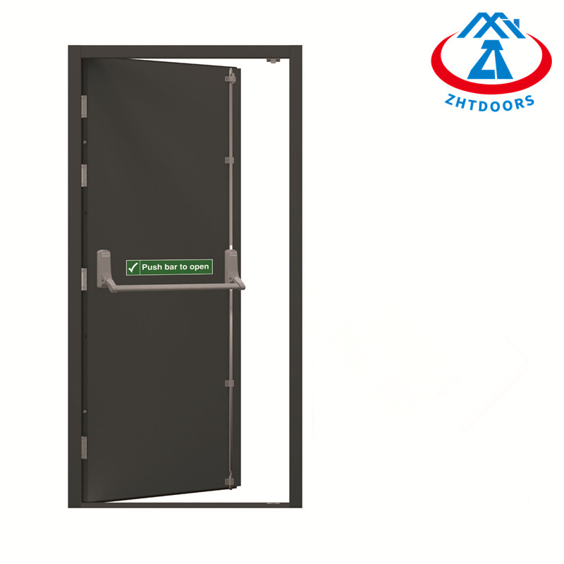Flat Push Rod Single Leaf Fire Exit Door UL Standard Smoke And Fire Door