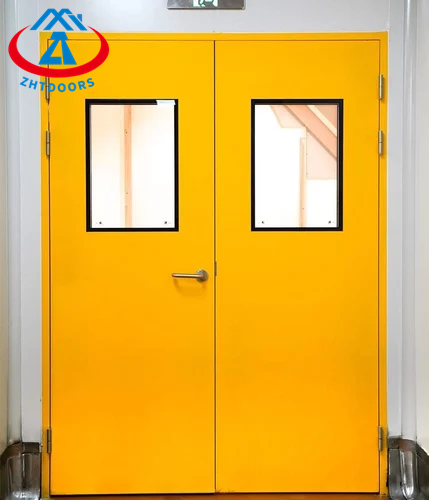 Fireproof Steel Door With Window EN Standard Extra Thick Fireproof Door