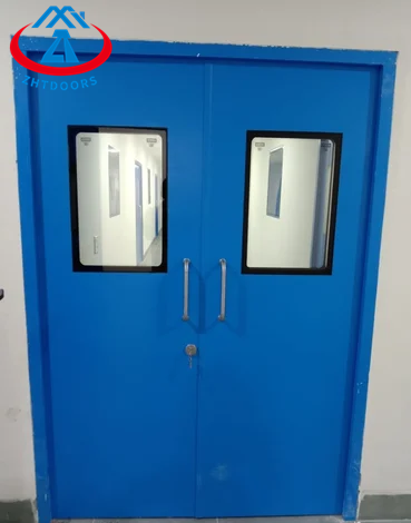 Fireproof Steel Door With Window EN Standard Extra Thick Fireproof Door