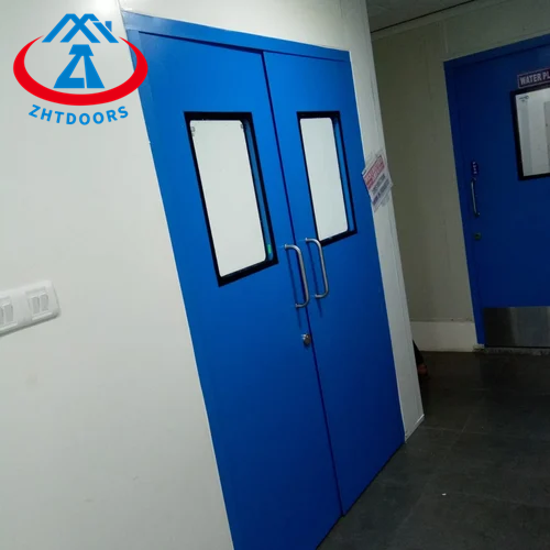 Fireproof Steel Door With Window EN Standard Extra Thick Fireproof Door