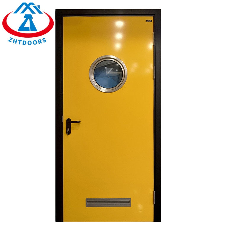 Galvanized Steel Solid Fire Door BS Standard Round Window Fire Door