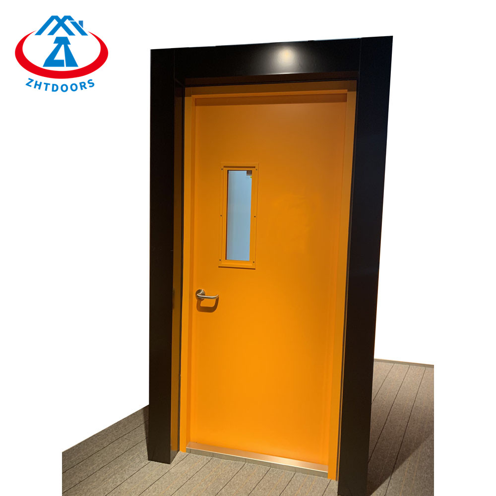Galvanized Steel Solid Fire Door BS Standard Round Window Fire Door