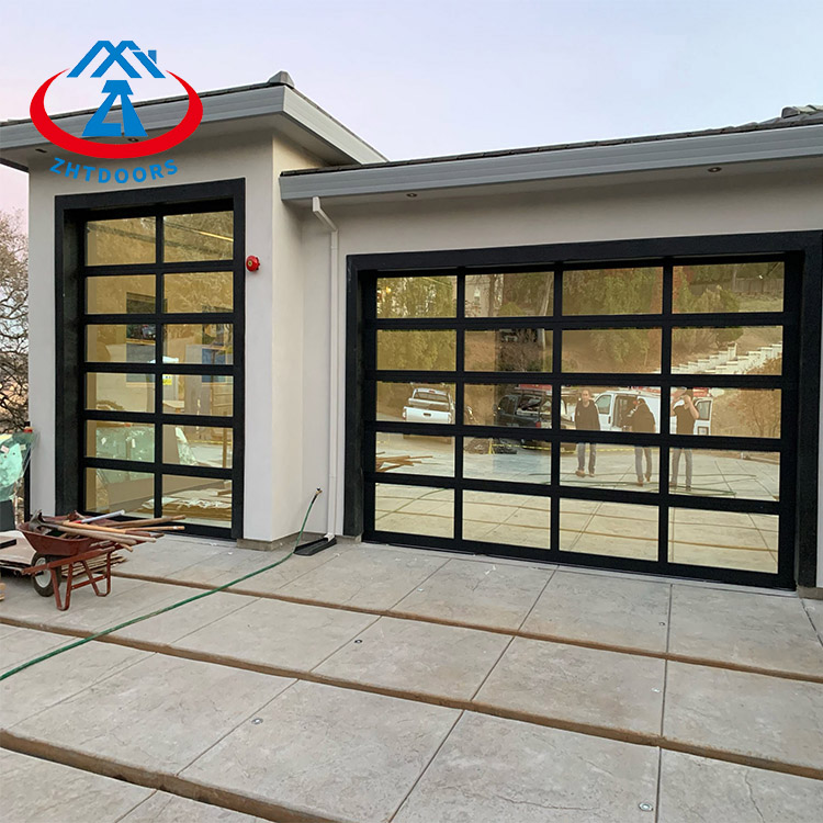 Aluminum Alloy Automatic Garage Door Garage Aluminum Screen Door Full View Garage Door 18x7