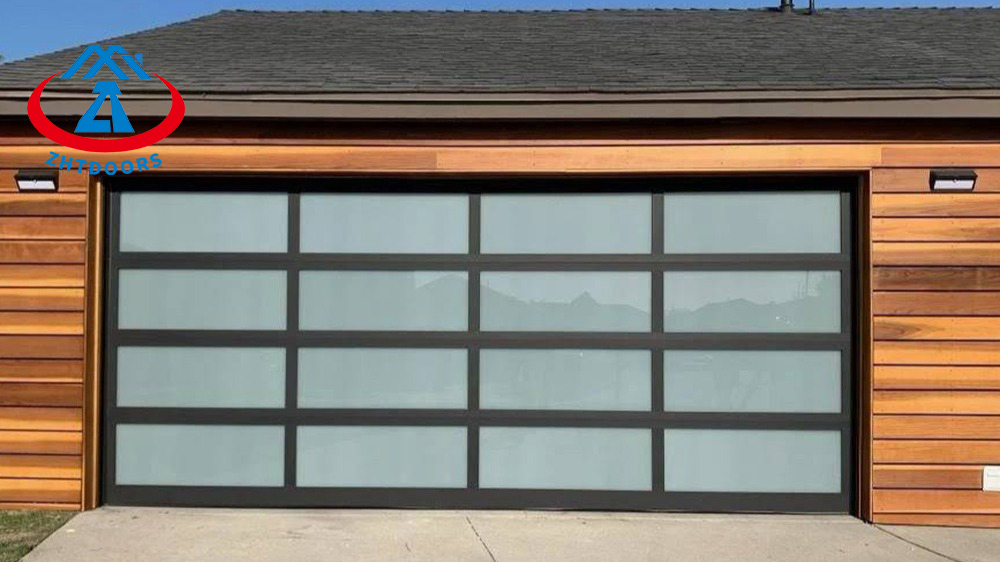 product-Custom Aluminum Modern Garage Door 16x8 Feet Garage Door Photoelectric Sensor Garage Door-Zh