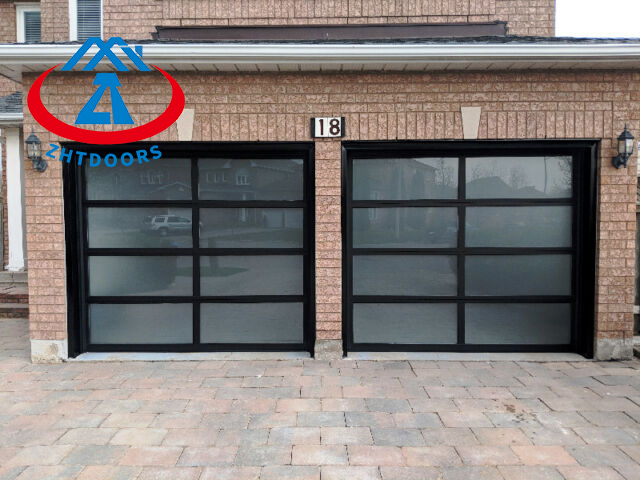 product-Double Glass Garage Door Flush Facade Garage Door Wholesale Garage Door-Zhongtai-img