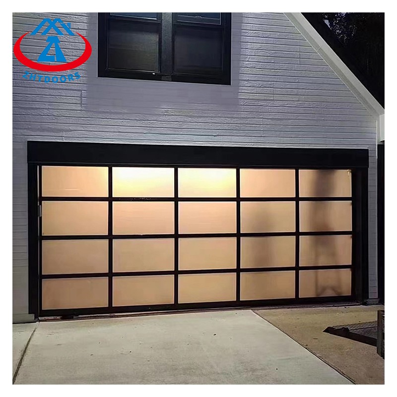 product-Frosted Glass Garage Door Aluminum Frame Glass Garage Door Wholesale Garage Door-Zhongtai-im